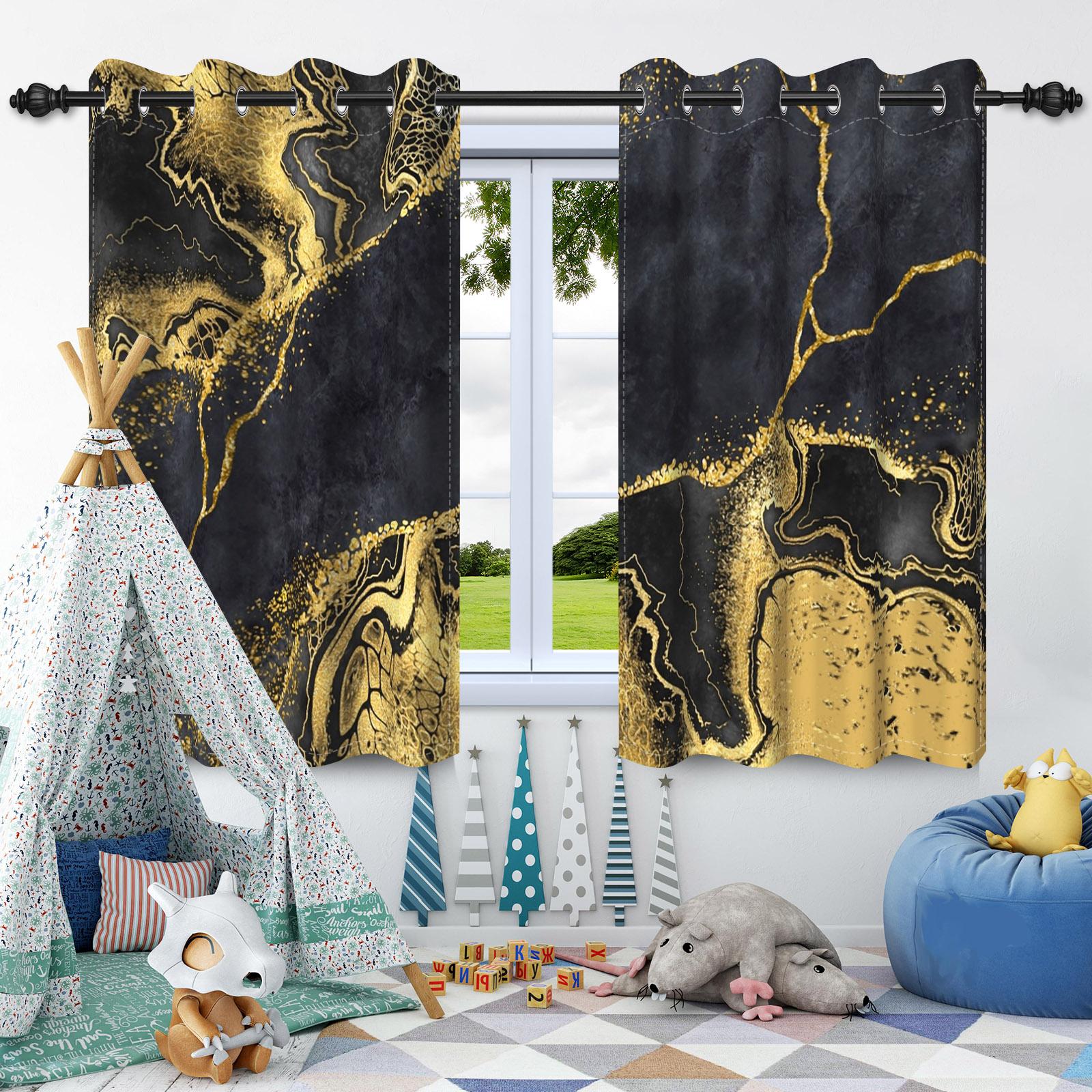 

Black Grey Marble Window Curtains Morden Art Luxury Marble Drape Bedroom Living Room Cafe Hotel Apartment Decorative Curtain 50x120cm 2pcs