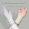 Women's Winter Fingerless Touchscreen Gloves - Warm Fleece-Lined, Gradient Design for Cycling and Gaming