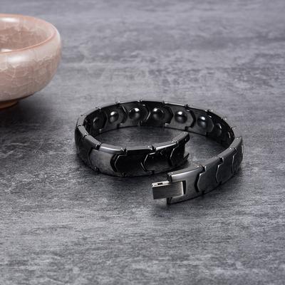 Ikuinen pulseira de cerâmica preta, corrente de mão, masculina, energia de cura, hematita magnética, pulseiras de cerâmica para homens e mulheres