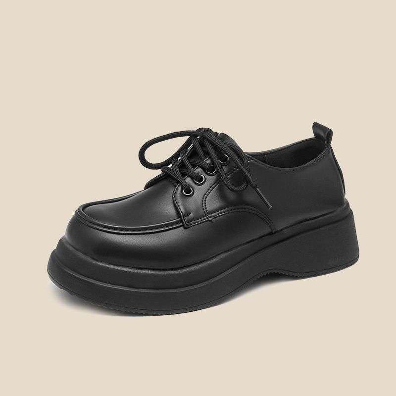 

Платформенные маленькие кожаные туфли женские весна 2025 новые универсальные в стиле колледжа британский стиль туфли jk женские на шнуровке повседневные туфли 00 (miscellaneous shoes are randomly sent) чёрный