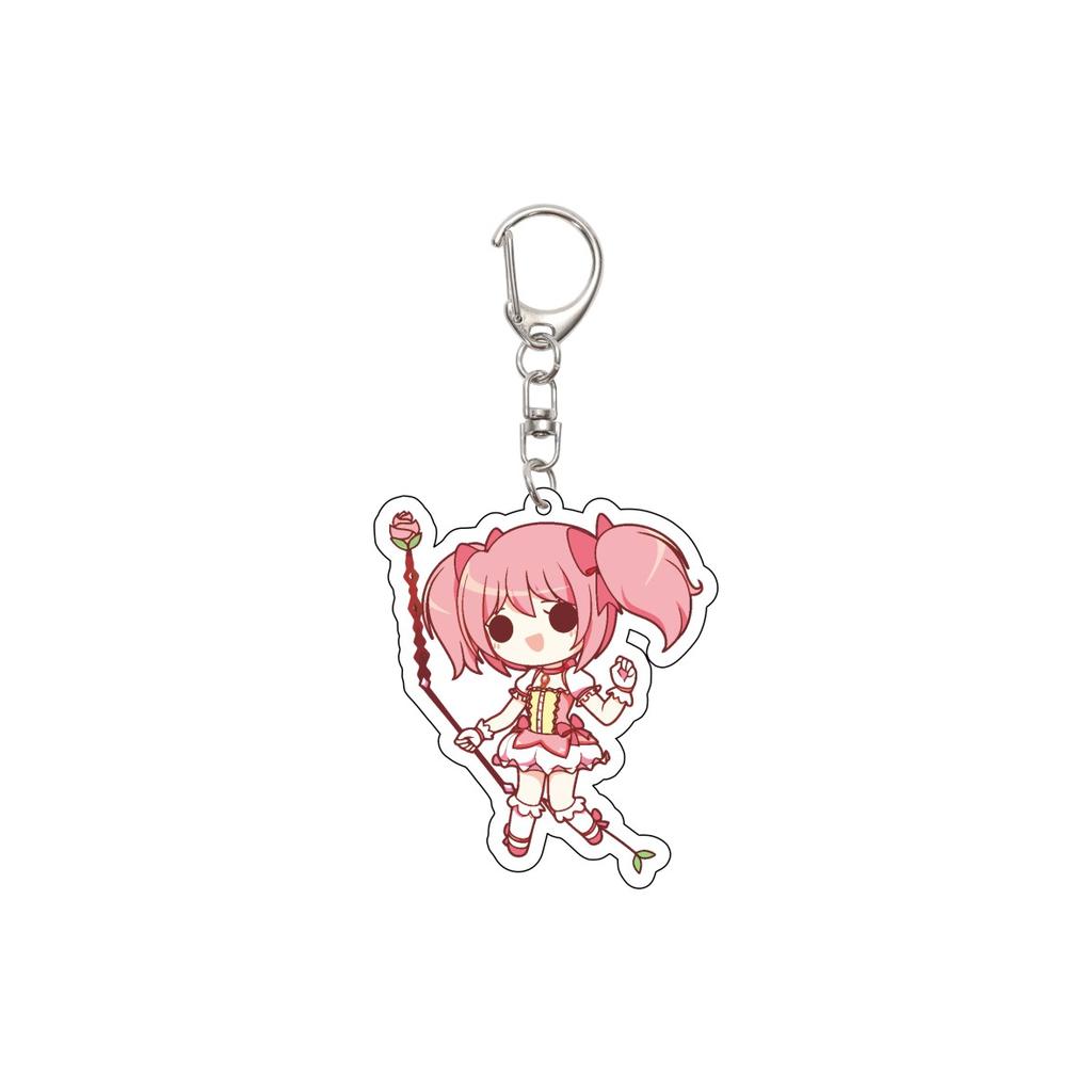 55MM Anime Puella Magi Madok Keychain Kaname Madoka/Akemi Homura/Miki Sayaka Key Chain Acrylic Model Plate Christmas Gifts