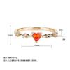Bar Ring Love Ring Fairy Wind Elegant Red Zircon Peach Heart Ring Romantic Heart Index Finger Ring