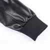 Faux Leather Jacket Men's Winter Faux Leather Jacket Men's Stand Collar Casual Jacket Windbreaker Men's Clothing Black