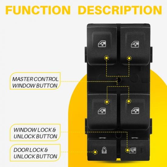 Power Window Switch Driver Front Left Side For GMC SIERRA 2500 3500 2015- EA