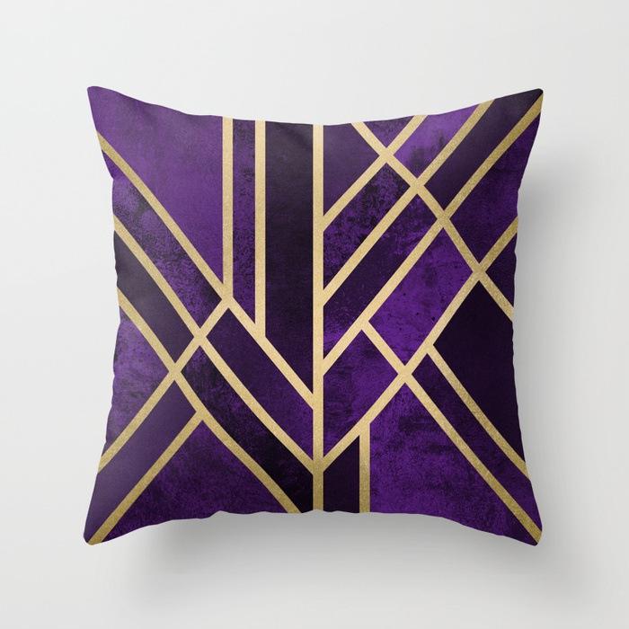 20 New Pink Marble Geometric Pillowcase Marble Velvet Sofa Cushion Cover