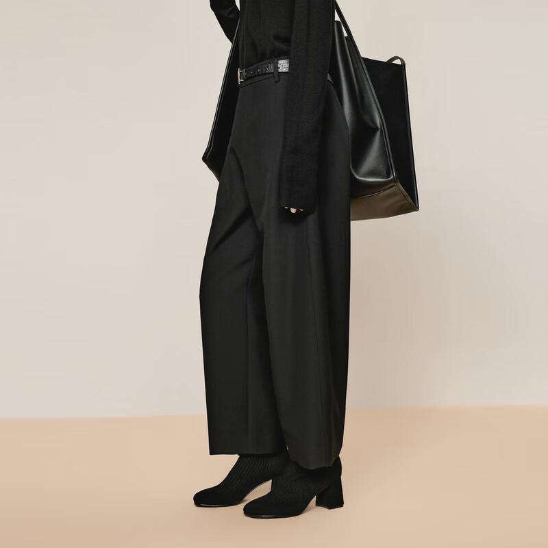 

LESS 2024 Зимние брюки для通勤 из овечьей шерсти прямого кроя S