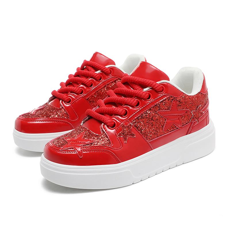 Fashion Fashion Glitter Gold Sneakers Unisex Star Platform Designer Luxury Shoes Men Women Casual Street Hip Hop Men's Skateboard Shoes