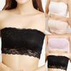 Damen Sexy Spitze Stretch Boob Tube Top Bandeau Trägerloser gepolsterter BH Elegant