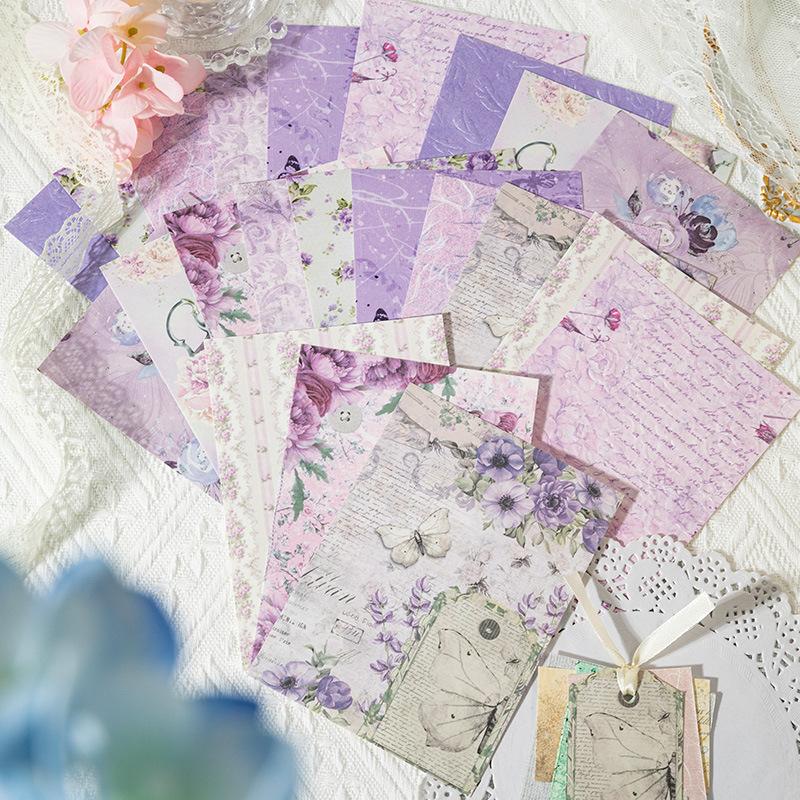 22pcs/lot Memo Pads Material Paper The flowering period is like a dream Junk Journal Scrapbooking  Retro Background Decoration