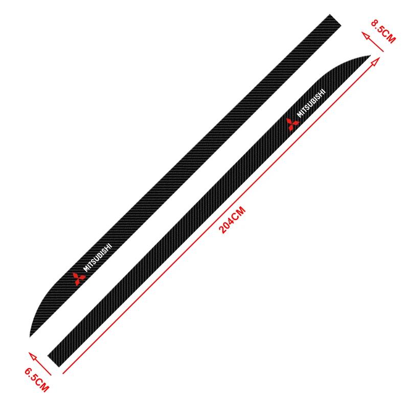 2pcs Car Side Skirt Sill Carbon Fibre Body Protection Sticker Emblem For Mitsubishi Lancer ASX Mirage Pajero Sport Xpander