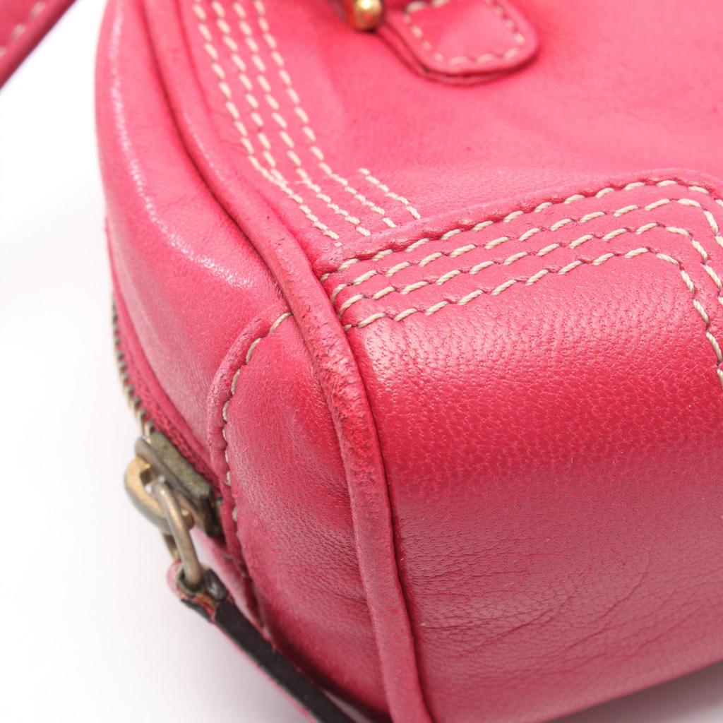 Used LOEWE Amazona Micro Mini 2WAY Handbag leather Pink Used Women