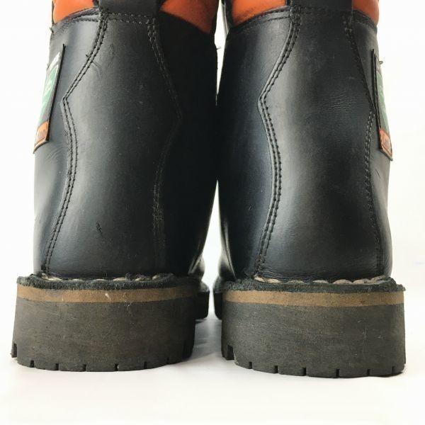 TREEME Forestry Protective Boots Made in Italy Leather Steel Toe Size 44 (Approx. 28.028.5cm) Black Work Leather/Forestry Civil Engineering(USED)