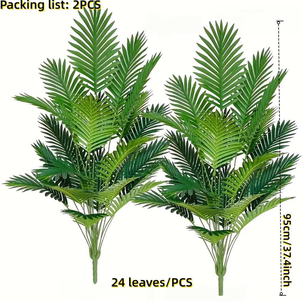 2 pcs Giant Artificial Plants -Realistic Green Foliage for Indoor/Outdoor Decor-for Hotels, Gardens, Courtyards & Photography