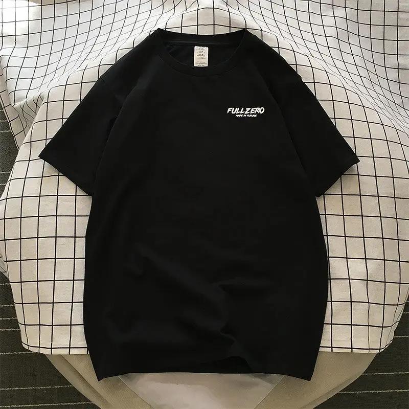 Sommer Mode Schwergewicht Herren Retro Englische Buchstaben 100% Reine Baumwolle Bedruckt Rundhals Hochwertig Lässig Fitness T-Shirt