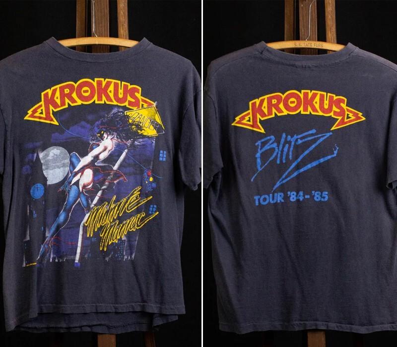 Krokus 1984 Midnite Maniac Blitz Tour Black T shirt Unisex tee NH19083 Unisex T-Shirt S