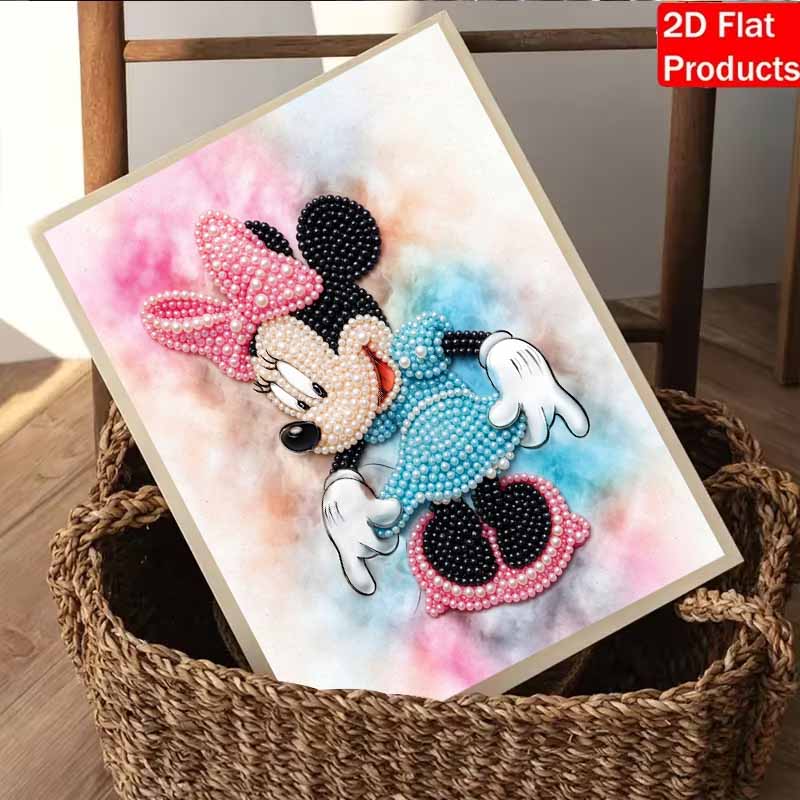 Disney Pearl Art Painting Home Wall Decor Minnie Mouse Pearl Gemstone Painting Picture Crafts Adult/Beginner Gift Creative Home Decor Unframed