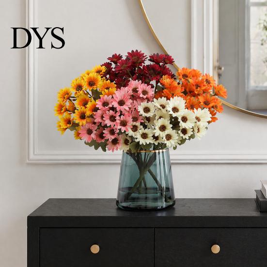 Reusable Artificial Floral Centerpieces Daisy Flowers, Realistic Plastic Arrangements, Faux Flower Bouquet, Lifelike Flowers for Home Decor