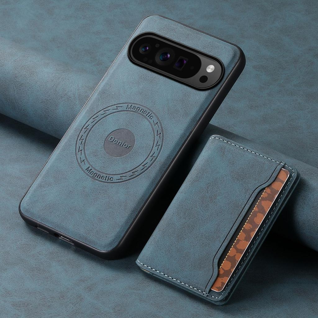 Leather Case for Google Pixel 10 Pro XL Pixel9 8 8A 7 7A 6 6A Detachable Card Holder Wallet Magnetic Wireless Charging Cover