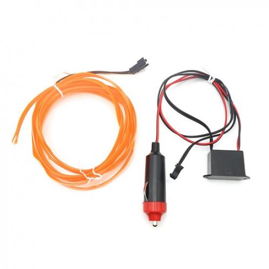 2M Auto Car LED Strip Light Interior Decor Atmosphere Wire Strip Lamp 12V Yellow