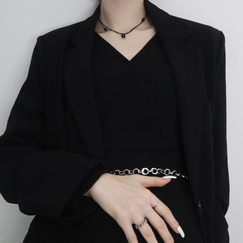 Baroque Stone Two String Knot Necklace