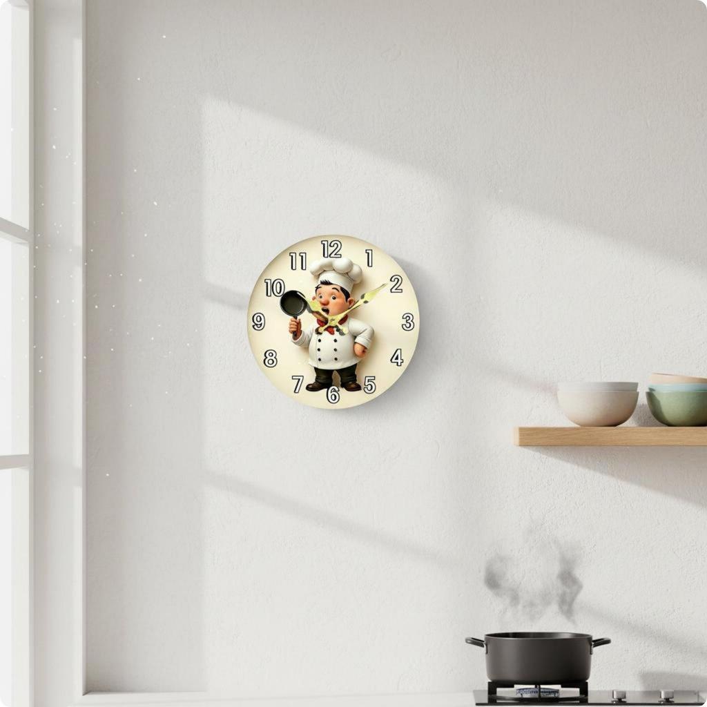 2D Wall Clock Light Luxury Silent Decorative Home Decor 20CM Hs0091