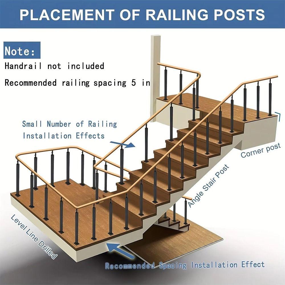 1Pcs Simple Stair Handrail Guardrail Modern Style Balcony Fence Metal Baluster  Home Safety Barrier