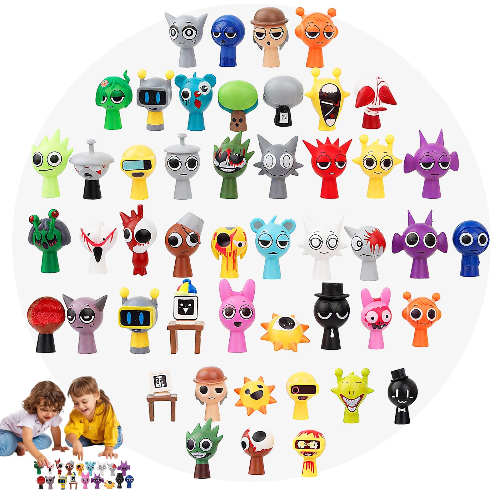 

MORISHOP Spranky Figures, Doll Toys, Collectibles, Figures, Plastic Models, Game Characters, Character Collections, 3-4cm Tall (48-Pack) [Used]
