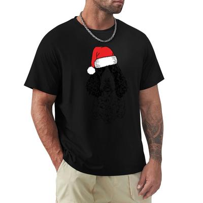 Christmas English Springer Spaniel Santa Dog Holiday TShirt Funny Tshirt Shirts Graphic Fashion Shirts Plain Clothing for Men