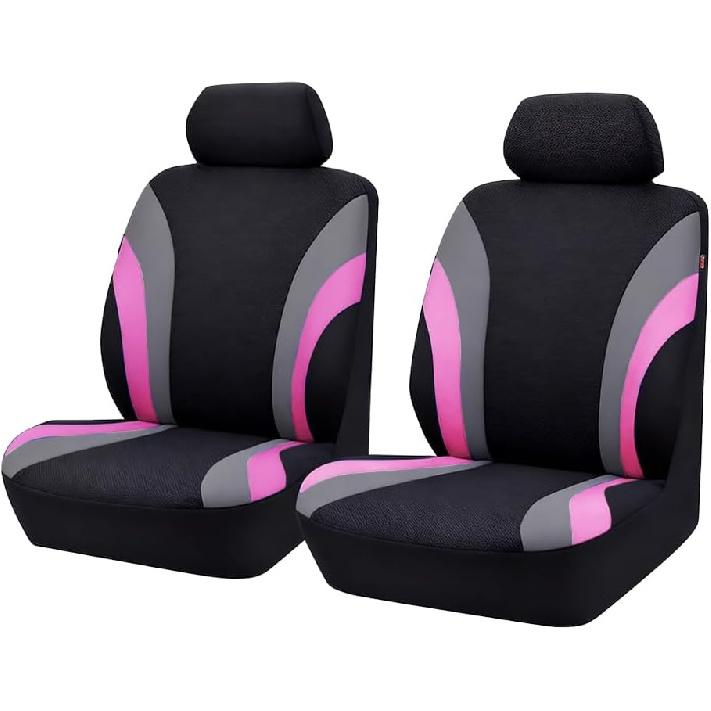 Car Front Seat Covers Only, Sports Breathable Mesh Vehicle Front Seat Protectors with Removable Headrest Covers, Auto Interior Protection