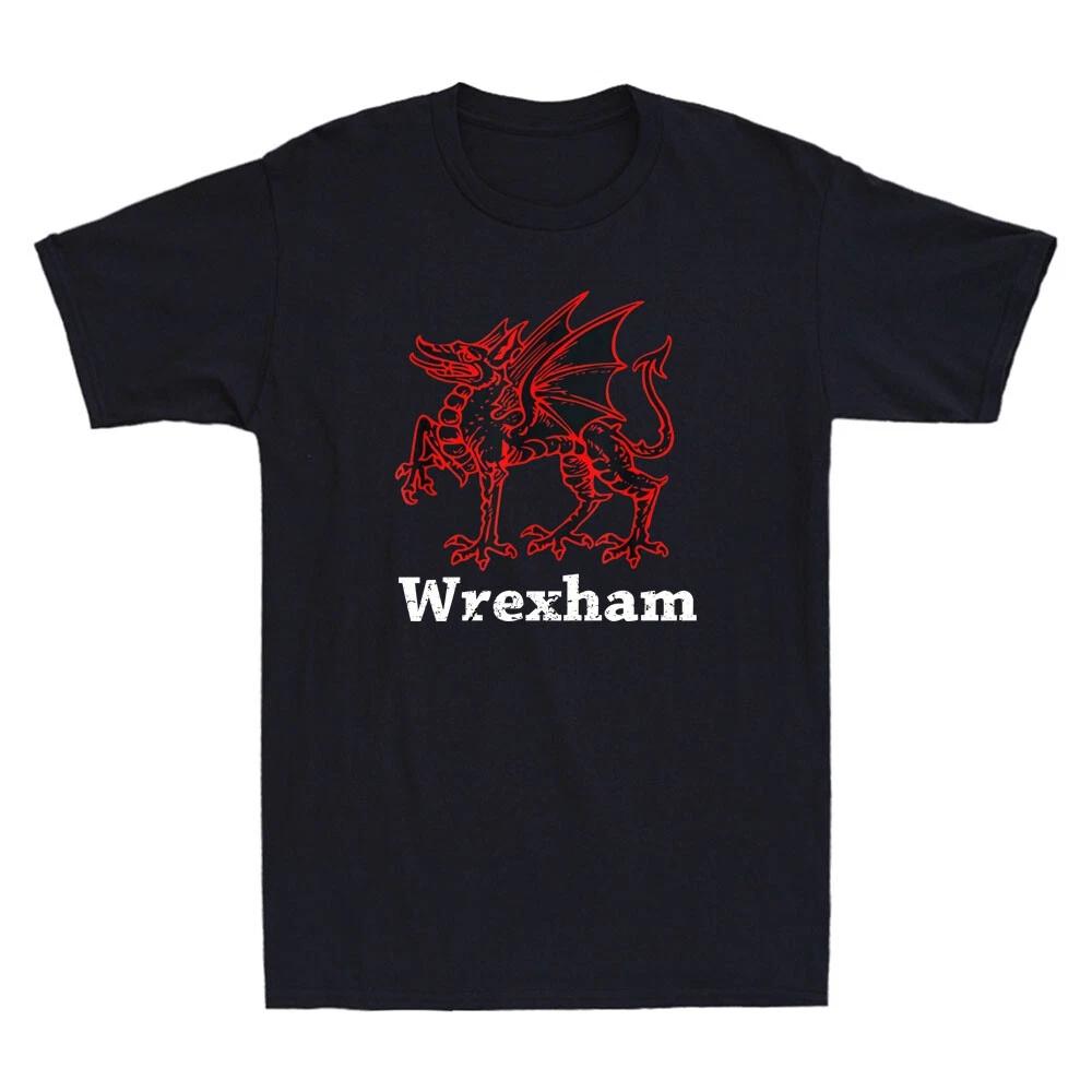 Wrexham Wales Retro Vintage, Red Dragon Flag Wales Men s Short Sleeve T-Shirt M