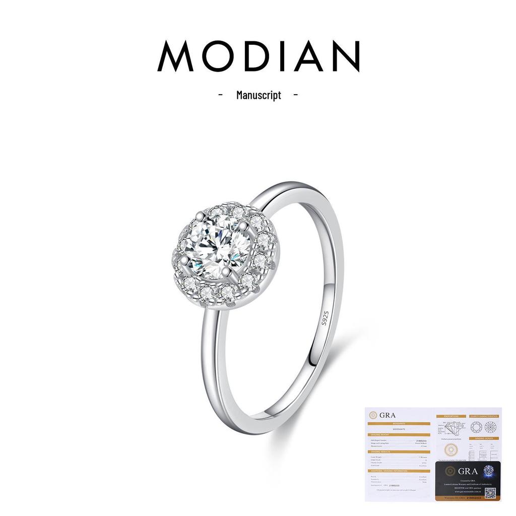 Elegant Moissanite S925 Sterling Silver D-Color Ring for Women - 50-Point High-End Ins Style.