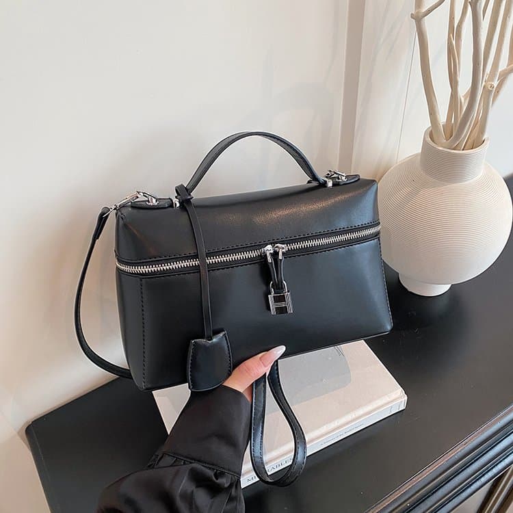 

Zippered Small Square Bag Women s Shoulder Tote Bag чёрный