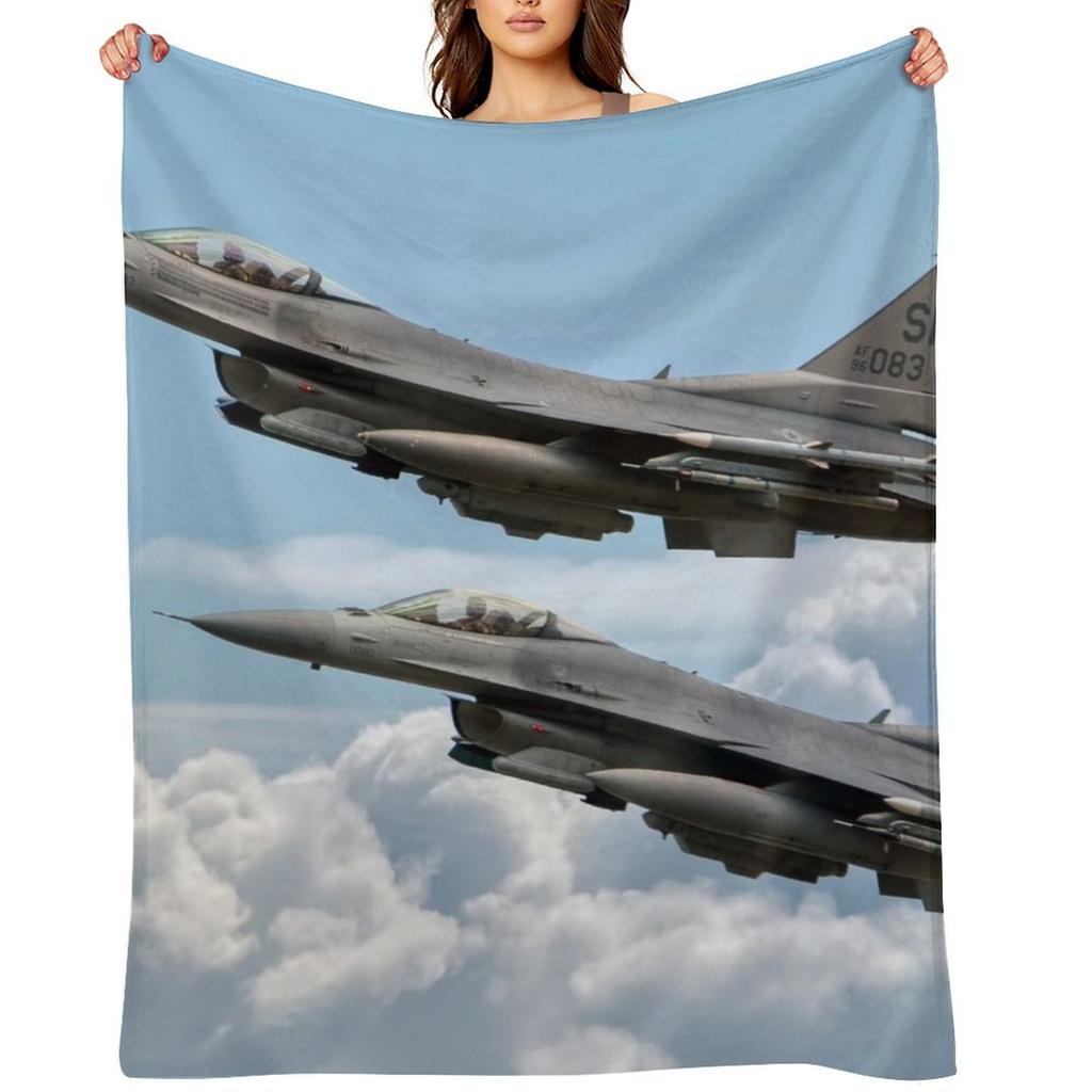 F16 Fighting Falcon Warhawks Throw Blanket Hairy Decorative Throw blankets and throws Furry Blankets