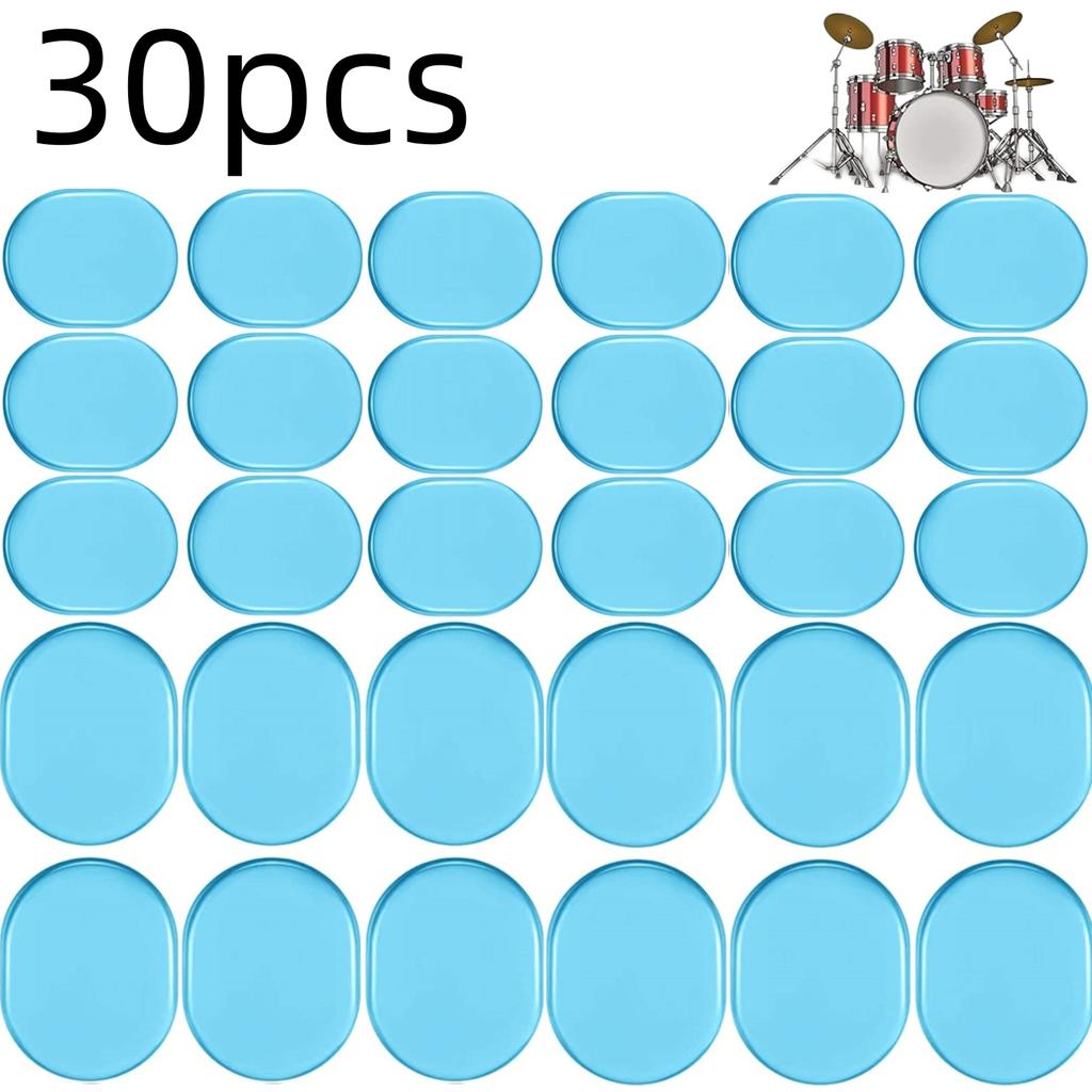 Miwayer 30 Pieces Drum Dampeners Moon Gels Silicone Gel Pads Soft Drum Dampeners for Drums Cymbals Tone Control, 30 Pieces