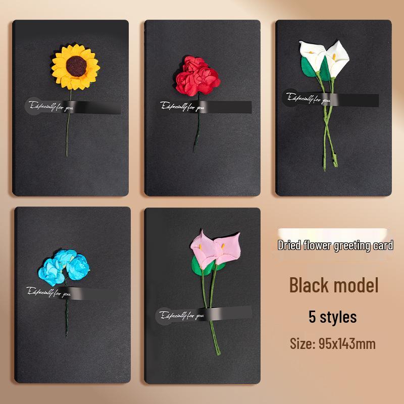 3D Dried Flower Handwritten Greeting Card for Teacher's Day, Love Letters, or Birthday – Perfect for Couples