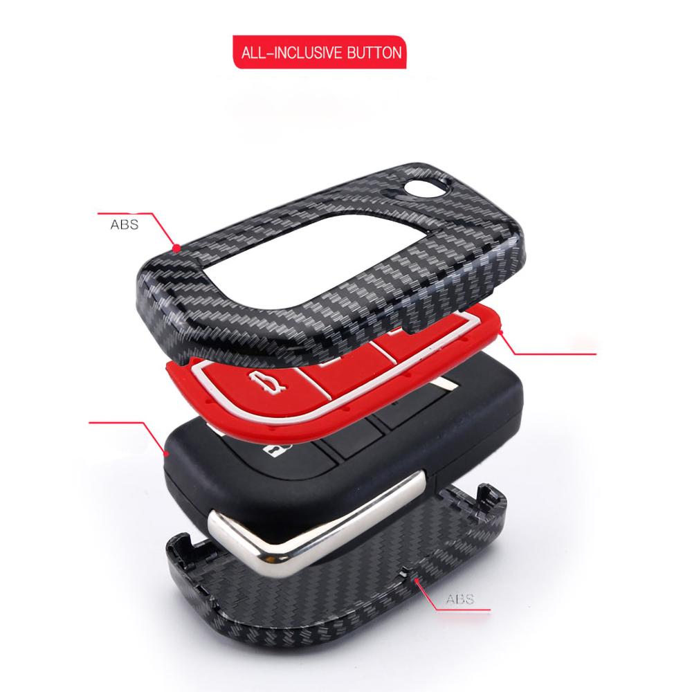 ABS Carbon 2 3 4 Buttons Car Key Case Cover For Toyota Hilux Corolla Avensis Prado Fortuner RAV4 CHR Shell Accessories