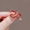 Chinese Style Zodiac Retro Red Oil Drop Dragon Brooch High-end Men's and Women's Versatile Corsage Personalized Suit Accessories Pin