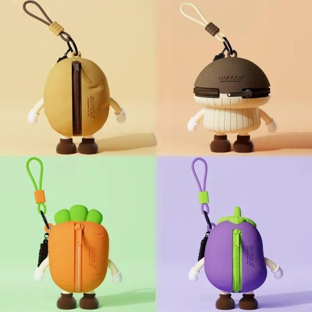 Creative Silicone Storage Bag Kawaii Mini Coin Purse Vegetable Series Earphone Bag Kids