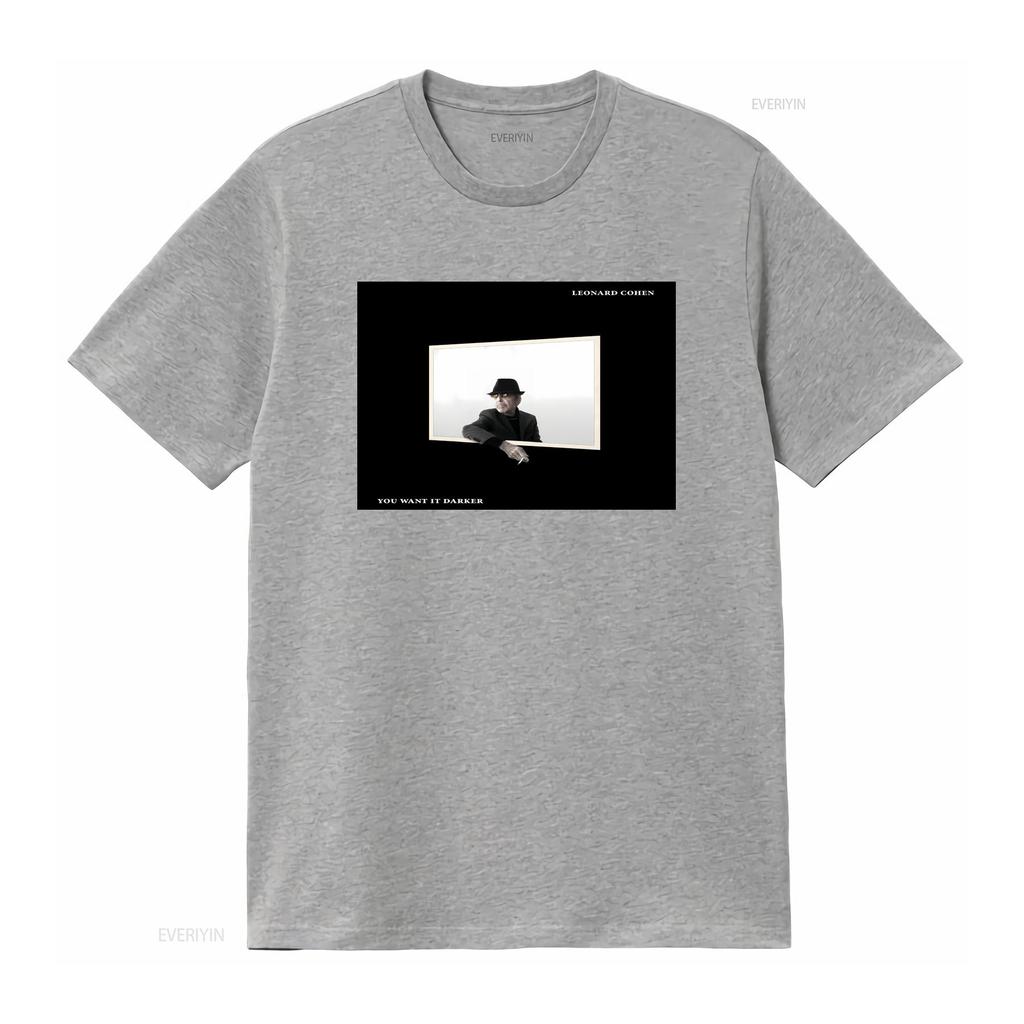 LEONARD COHEN T SHIRT You Want It Darker Vinyl Cd Cover SMALL MEDIUM LARGE XL Vintage Washed Top For Everyday Wear