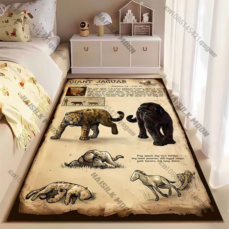 Extinct giant jaguar information carpet Yoga living room room decor children's crawling mat doormat area rug games mat