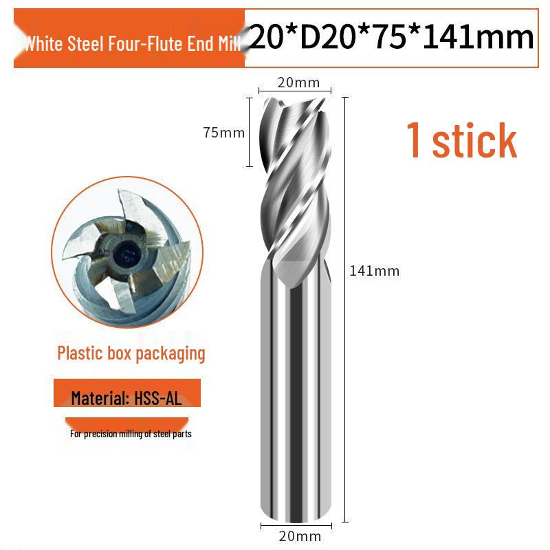 615 Aluminum Alloy CNC Tool: High-Speed Steel 4-Flute Extended End Mill with 3-Flute Milling Cutter