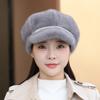New Mink Hat Women's Winter Beret Mink Fleece Women's Hat Mom Warm Hat