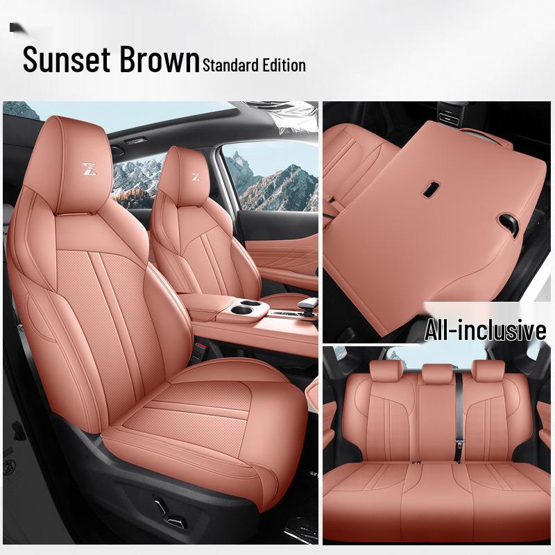 UNI-Z Car Seat Cushion Set: New Model, Premium Leather, Universal Fit for All Seasons