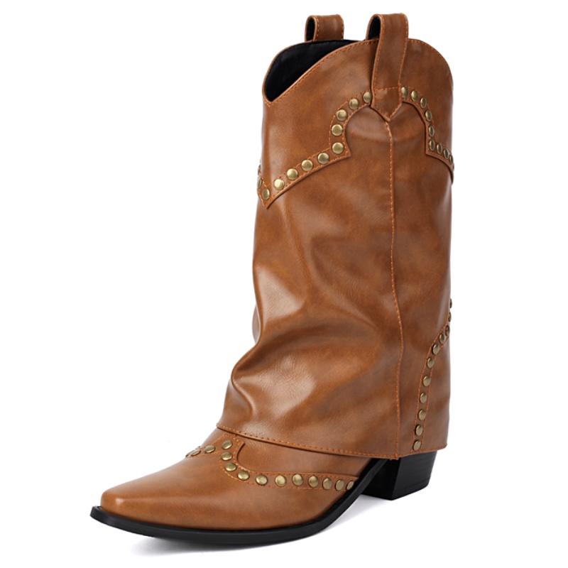 

Модные полусапоги для женщин Новые тренды 2024 Зимние Черные Коричневые Короткие Сапоги для Верховой Езды на Каблуке с Заклепками Обувь Женская Большой Размер 48 39 светло-желтого