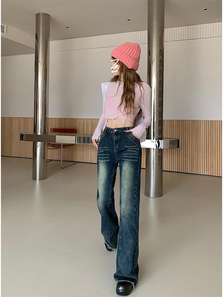 Women's High-Waisted Retro Micro-Flared Jeans - Stretch Slimming Fit for Spring & Autumn
