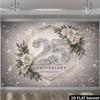 2D 25th Anniversary Backdrop for Silver Wedding Parties, Family Celebrations & Formal Events