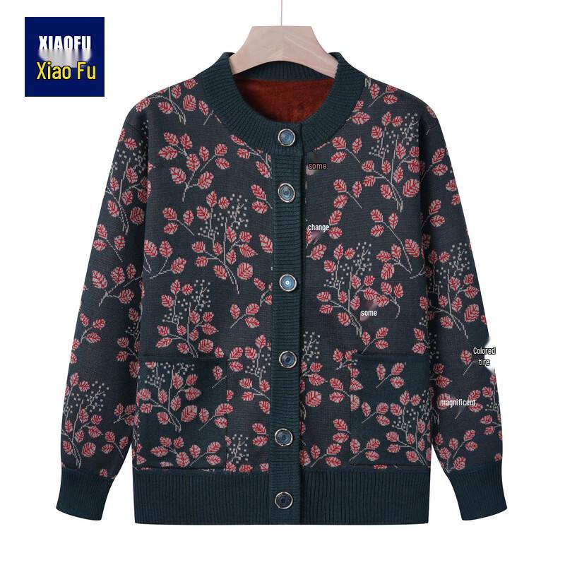 

Women s Autumn/Winter Plus Velvet Knit Cardigan 3XL