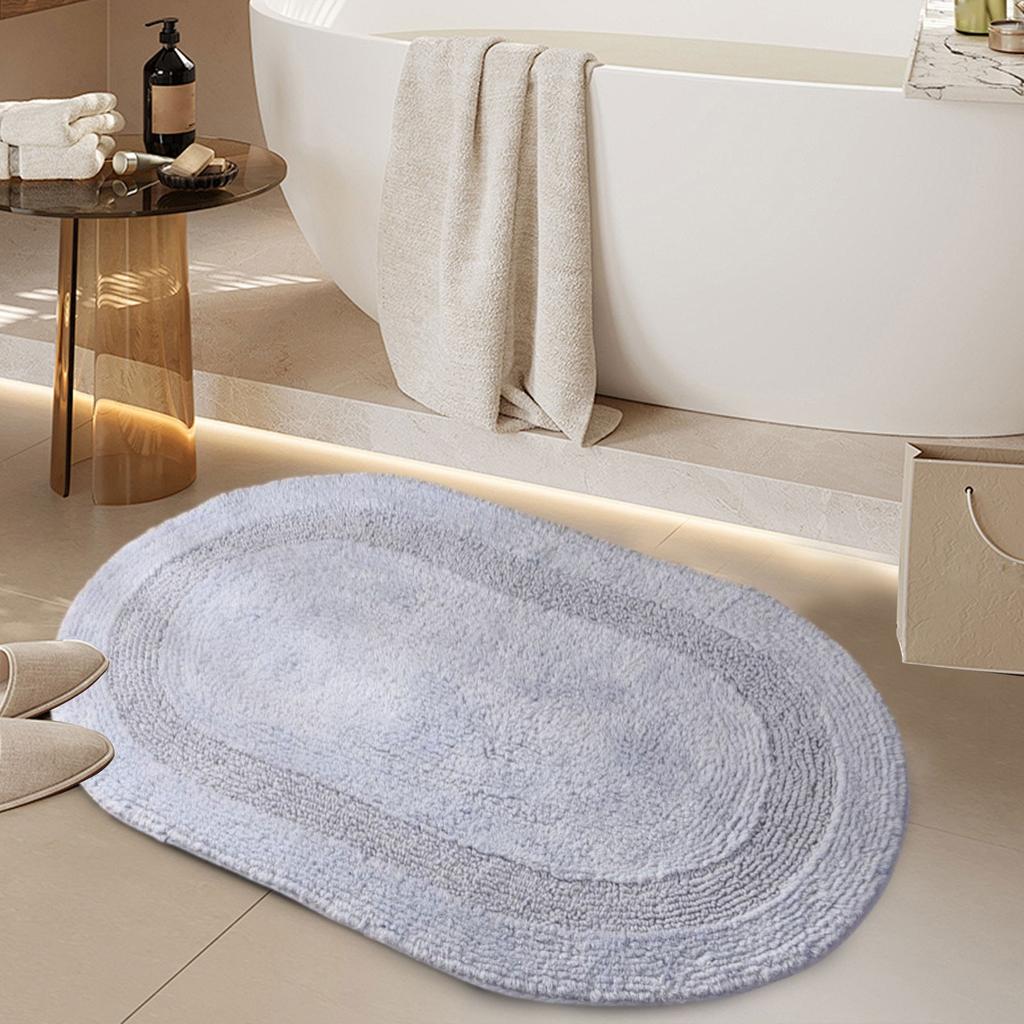 Oval Floor Mat, Door Mat, Double-sided Plush Kitchen And Bathroom Water-absorbing Foot Mat, Vacuuming Foyer Mat