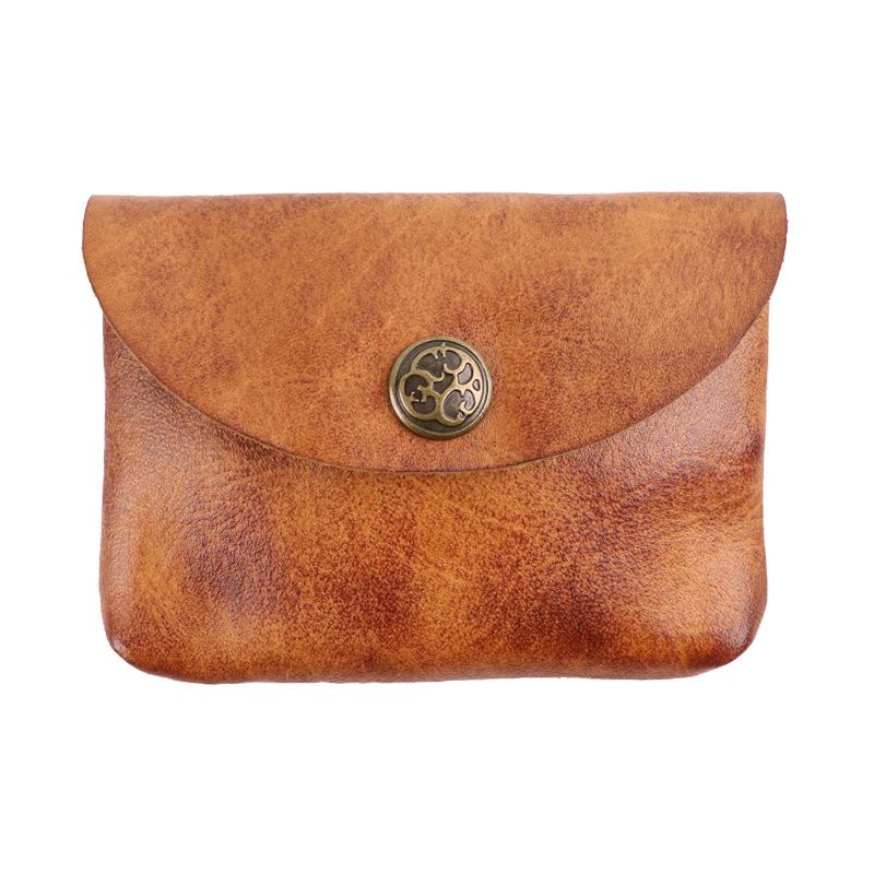 Handmade Coloring, Simple and Creative Vegetable Tanned Pickup Bag, Coin Purse, Change Card Bag, Cowhide