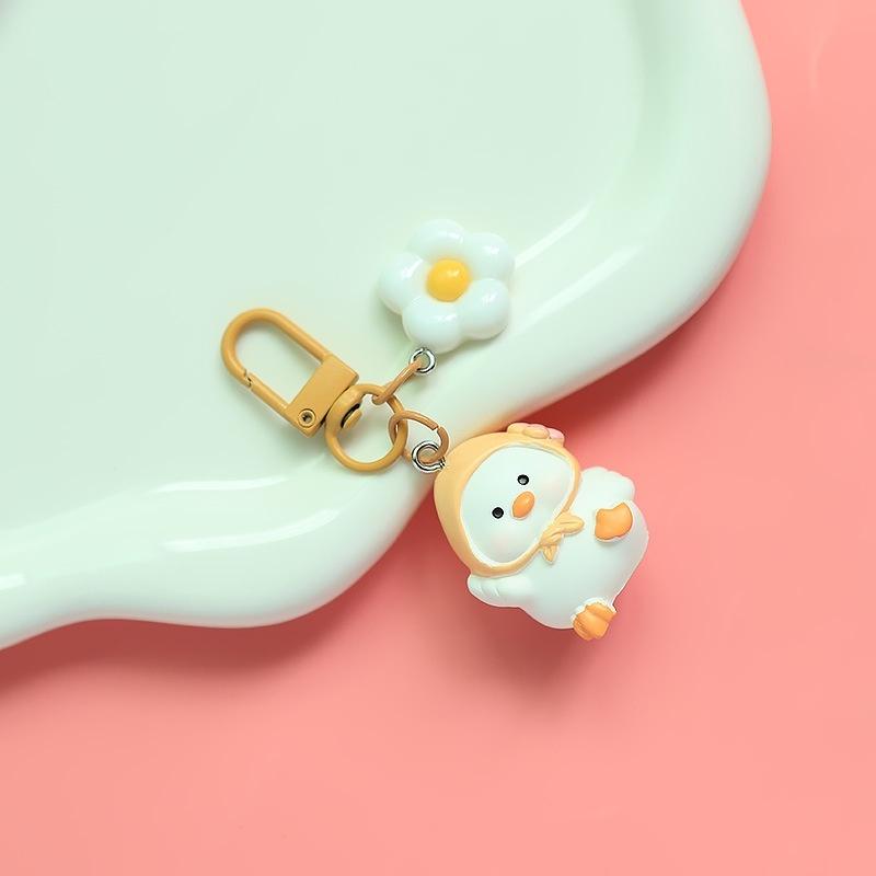 Cartoon Cute Chicken Doll Keychain Backpack Decoration Bag Pendant Charms Creative Keyring Car Key Hanging Ornaments Gifts